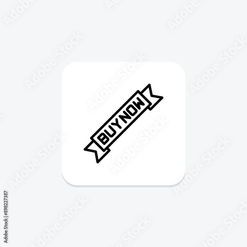 Buy Now Label line icon , vector, pixel perfect, illustrator file