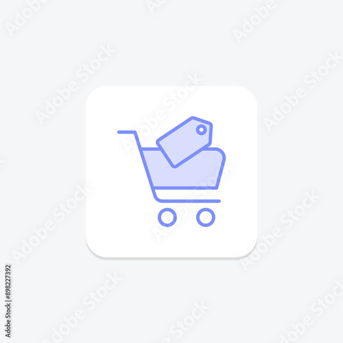 Shopping cart duotone line icon , vector, pixel perfect, illustrator file