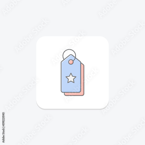 Label  Star lineal color icon , vector, pixel perfect, illustrator file