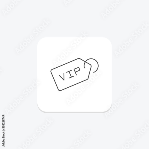 Vip Tag thinline icon , vector, pixel perfect, illustrator file