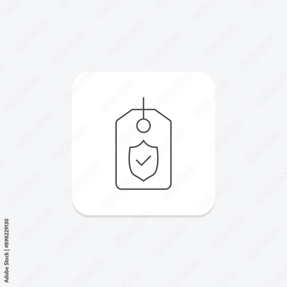 Protection Label thinline icon , vector, pixel perfect, illustrator file Protection Label thinline icon , vector, pixel perfect, illustrator file