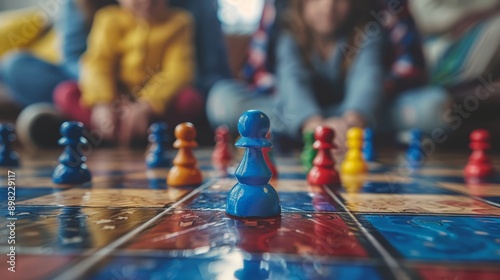 Wallpaper Mural  A tight shot of a game board People sit in the background, cross-legged on the floor, engrossed in their game Torontodigital.ca