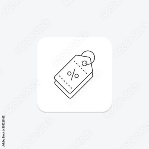 Promocode Label thinline icon , vector, pixel perfect, illustrator file