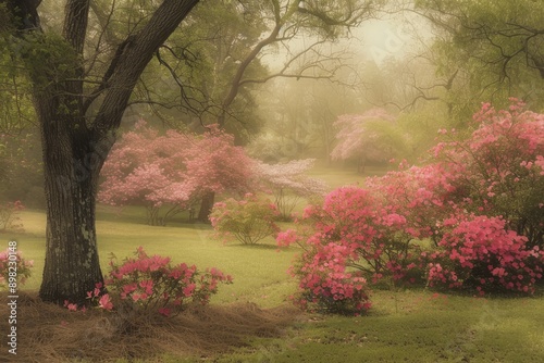 The beautiful Azalea (Rhododendron) in the botanical garden in Monchengladbach. photo