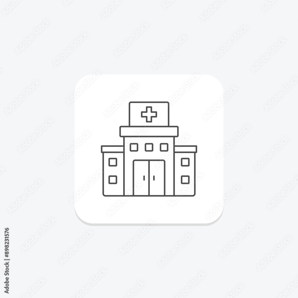 Medical Center thinline icon , vector, pixel perfect, illustrator file Medical Center thinline icon , vector, pixel perfect, illustrator file