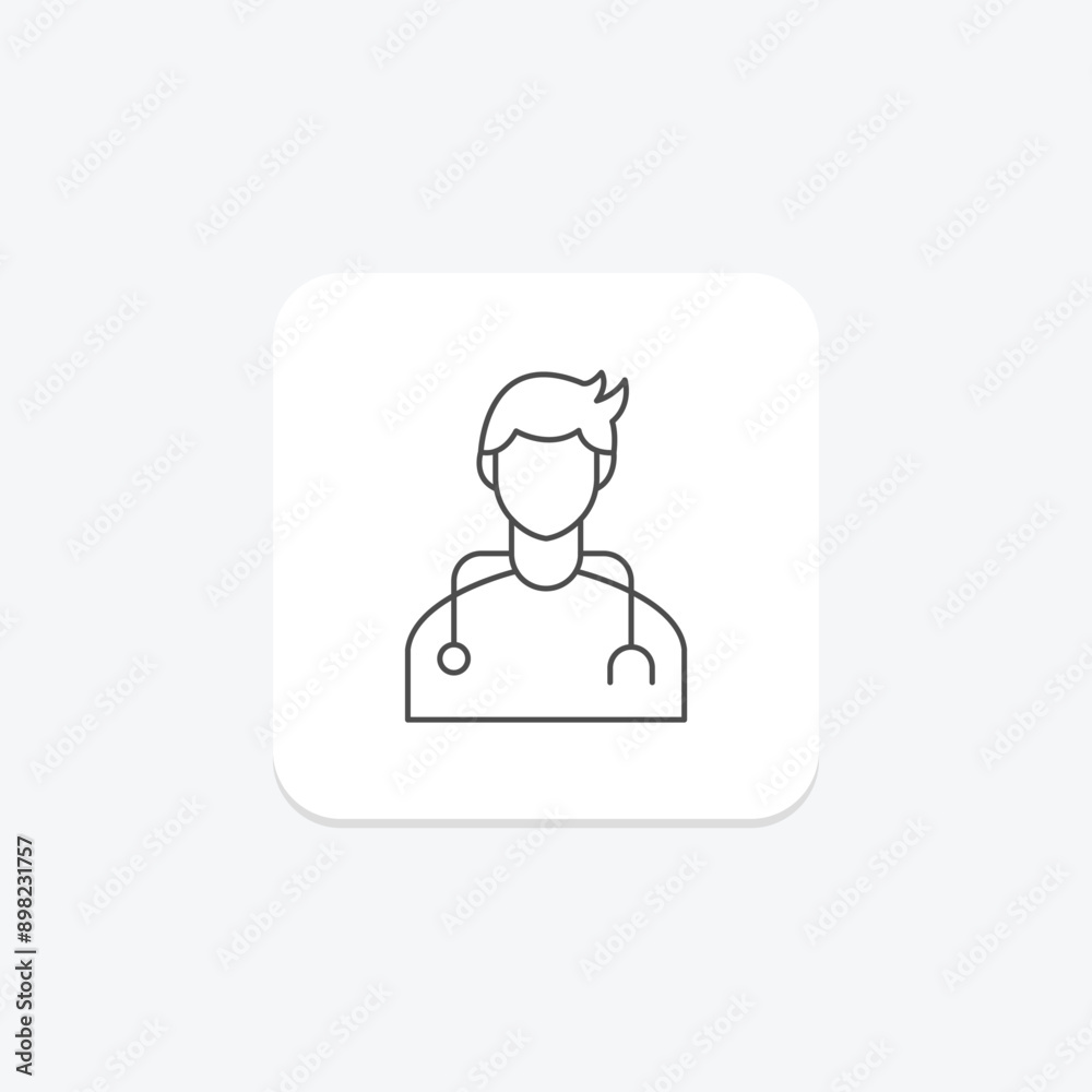 Medical Specialist thinline icon , vector, pixel perfect, illustrator file Medical Specialist thinline icon , vector, pixel perfect, illustrator file