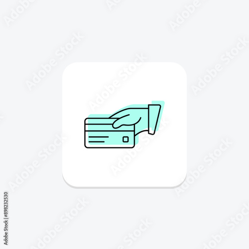 Payment Network color shadow thinline icon , vector, pixel perfect, illustrator file