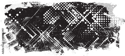 Glitch distorted grange shape . Noise grungy logo . Trendy defect error shapes . Glitched frame .Grunge textured . Distressed effect .Vector shapes