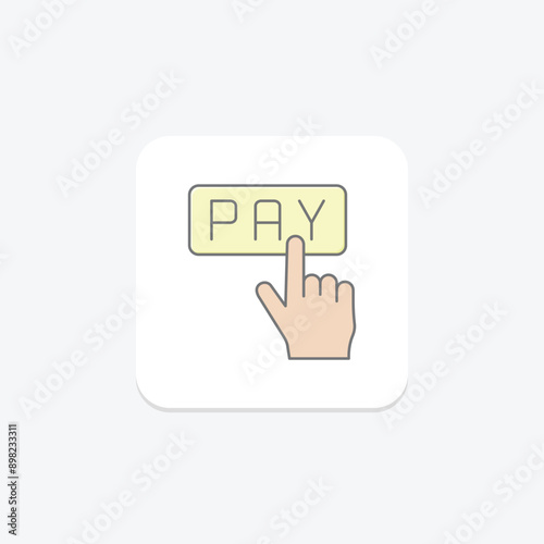 Payment Button lineal color icon , vector, pixel perfect, illustrator file