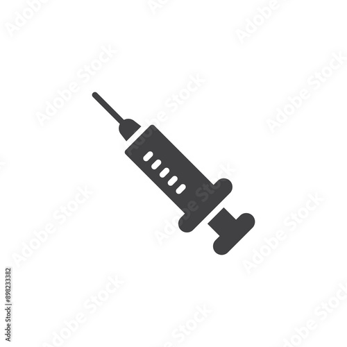 Syringe with needle vector icon