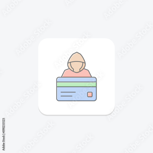 Payment Risk lineal color icon , vector, pixel perfect, illustrator file