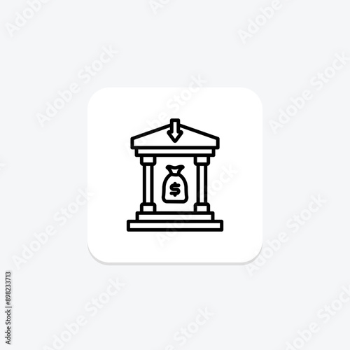 Payment Refund line icon , vector, pixel perfect, illustrator file