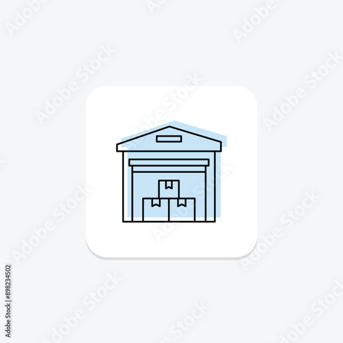 Warehouse color shadow thinline icon , vector, pixel perfect, illustrator file