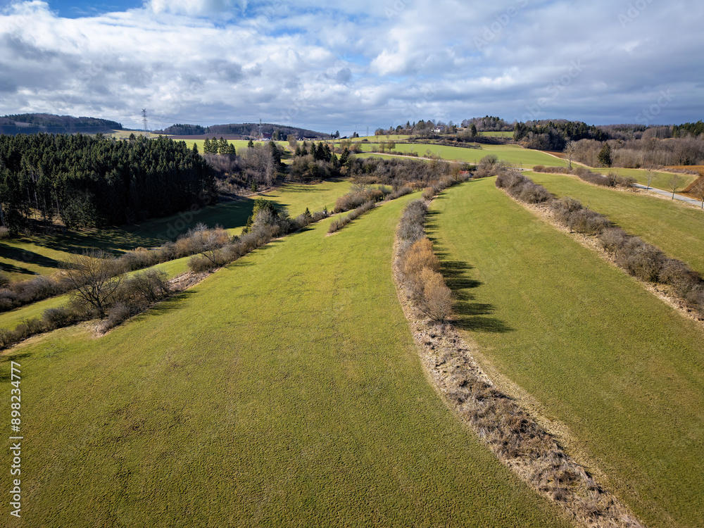 Swabian Alb, landscape photo taken from above in spring Swabian Alb, landscape photo taken from above in spring