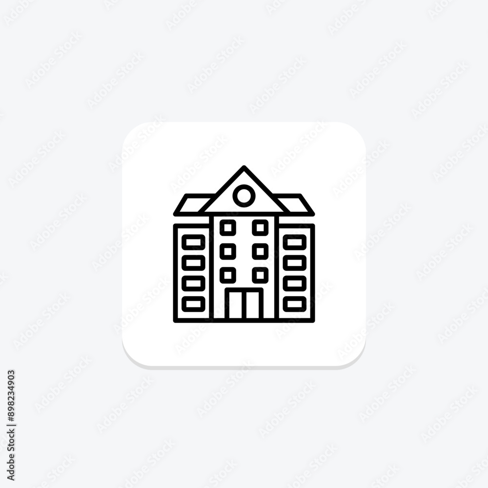 School line icon , vector, pixel perfect, illustrator file School line icon , vector, pixel perfect, illustrator file