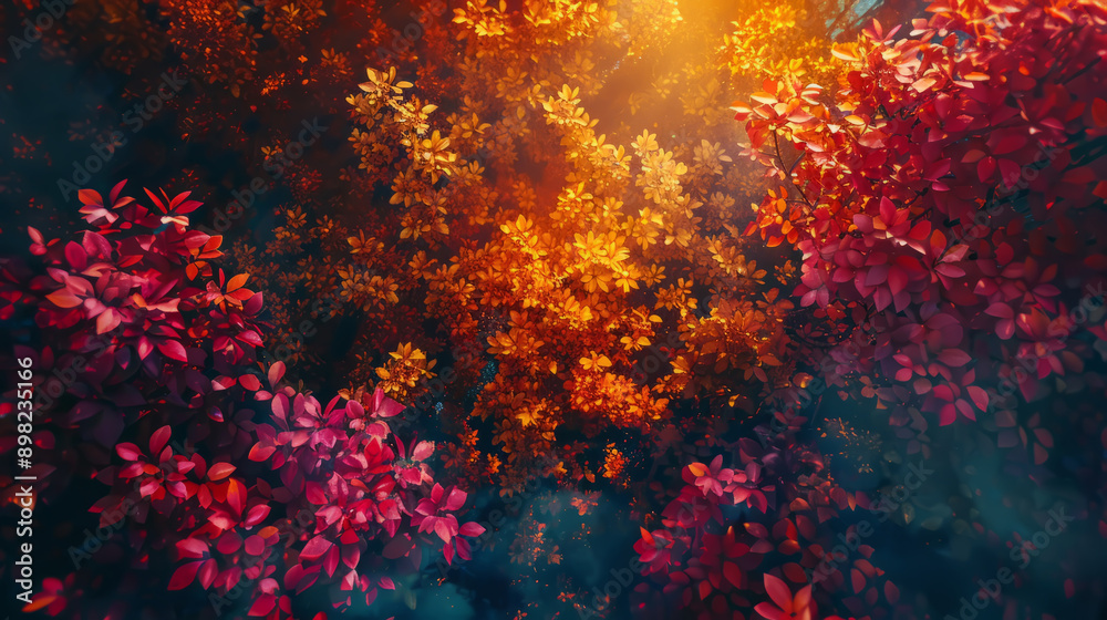 A colorful gradient of maroon and saffron, reminiscent of a vibrant fall landscape A colorful gradient of maroon and saffron, reminiscent of a vibrant fall landscape