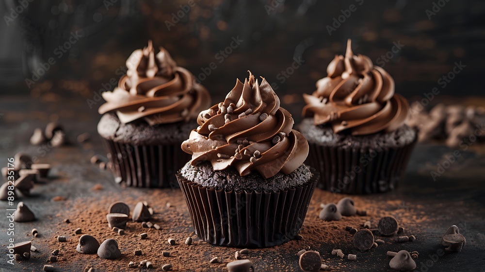 Chocolate cupcakes with rich frosting Chocolate cupcakes with rich frosting