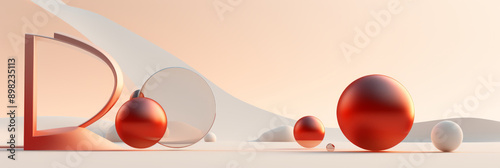 abstract minimalist shapes that play with the concept of weight and mass. photo