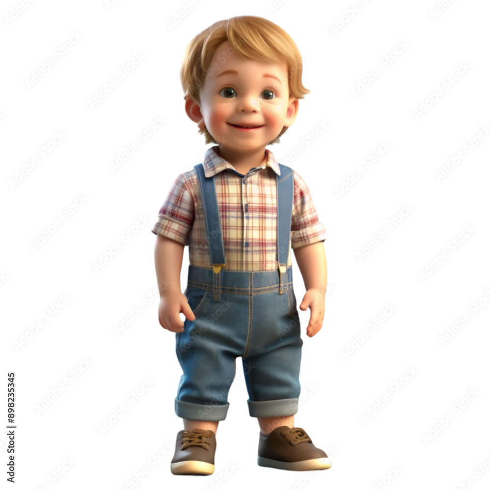 3d rendering of a toddler boy standing and smiling 3d rendering of a toddler boy standing and smiling