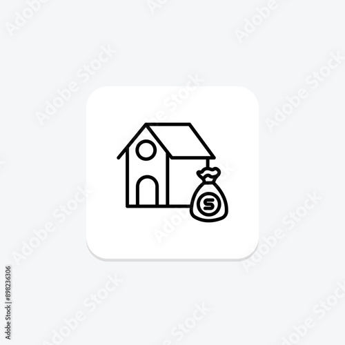 Property rate line icon , vector, pixel perfect, illustrator file