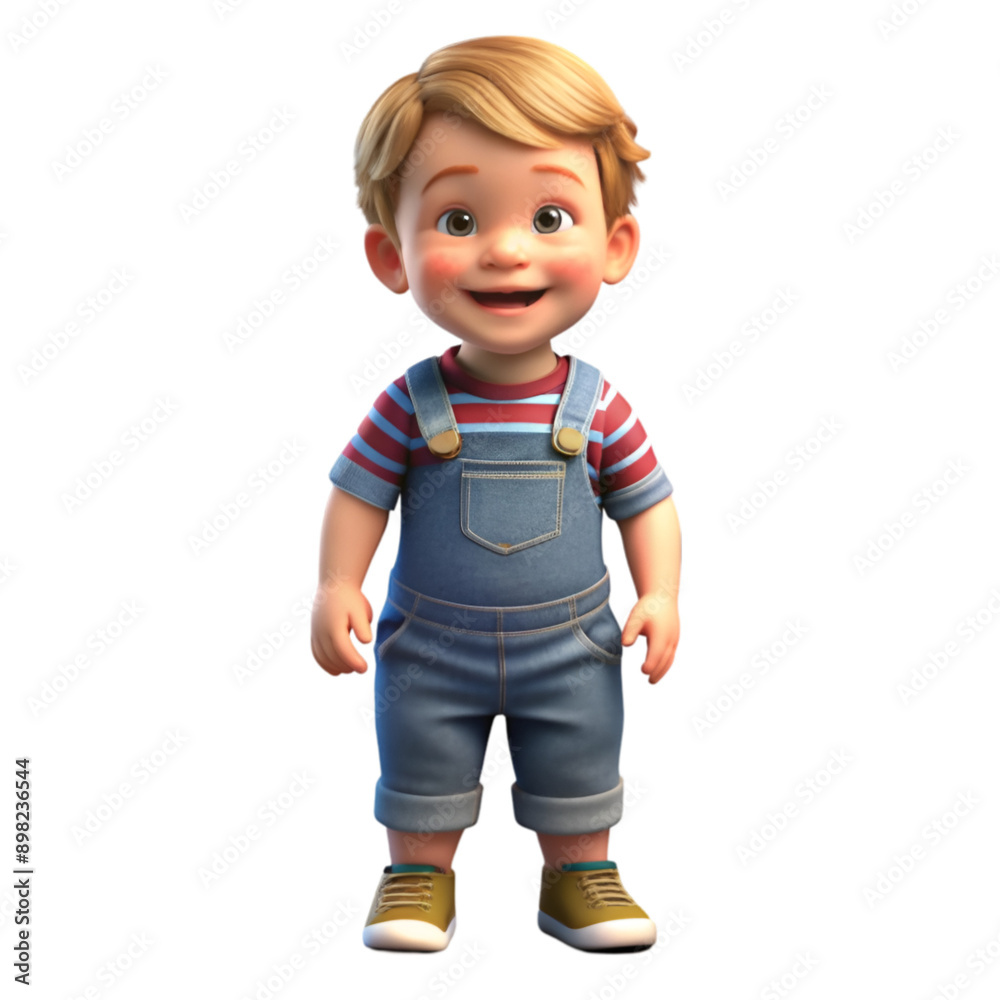 3d rendering of a toddler boy standing and smiling 3d rendering of a toddler boy standing and smiling