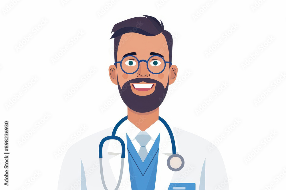 Friendly male doctor wearing glasses and a stethoscope, symbolizing healthcare and medical professionalism. Friendly male doctor wearing glasses and a stethoscope, symbolizing healthcare and medical professionalism.