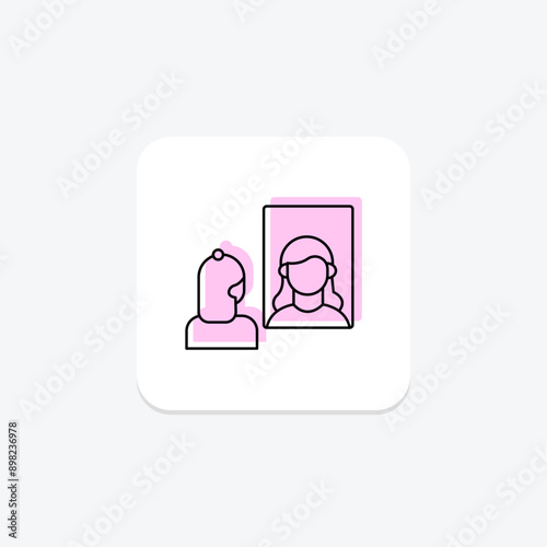 Self Reflection color shadow thinline icon , vector, pixel perfect, illustrator file