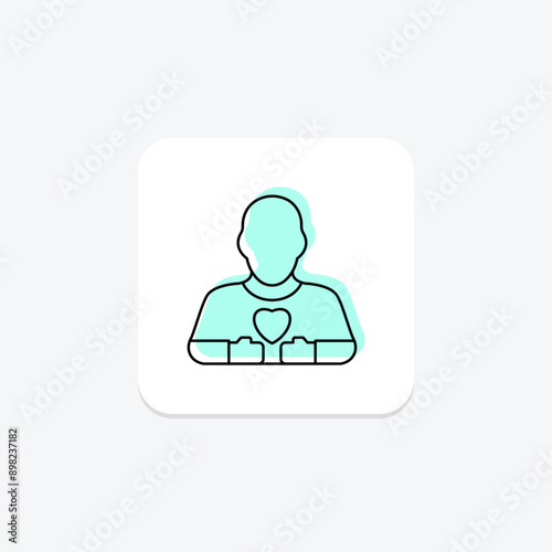 Self Acceptance color shadow thinline icon , vector, pixel perfect, illustrator file