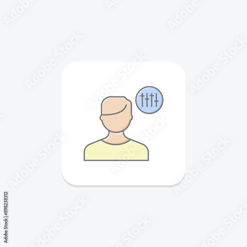 Self Control lineal color icon , vector, pixel perfect, illustrator file