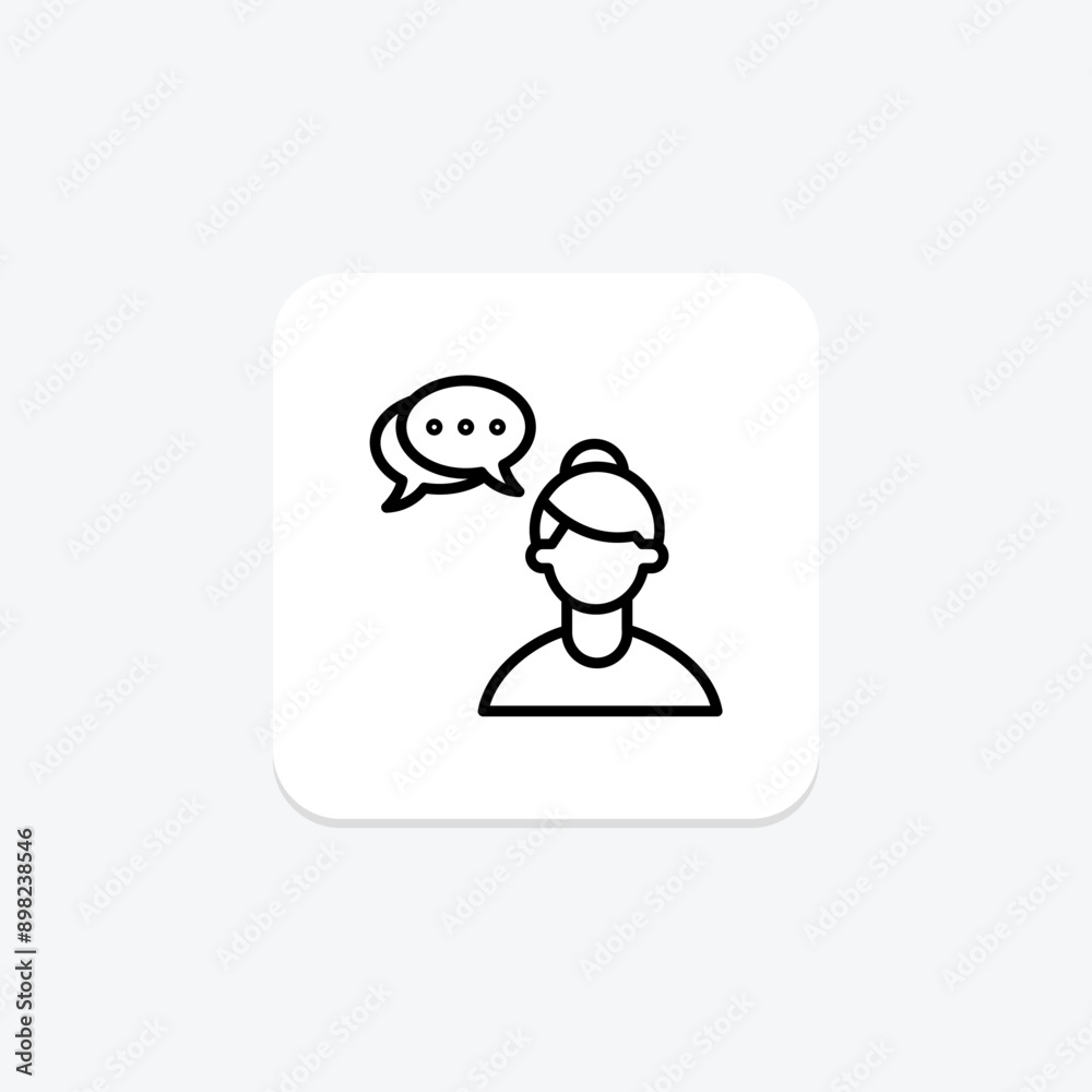 Self Dialogue line icon , vector, pixel perfect, illustrator file Self Dialogue line icon , vector, pixel perfect, illustrator file