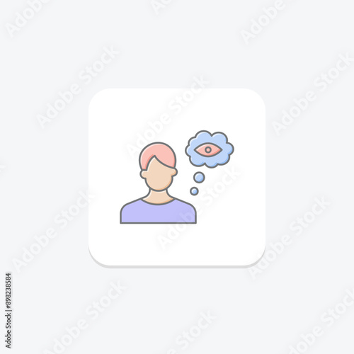 Visualize Imagine lineal color icon , vector, pixel perfect, illustrator file