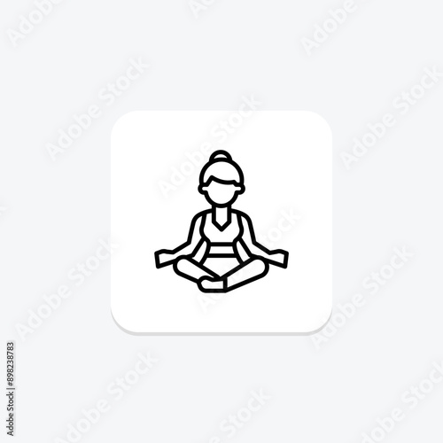 Self Meditation line icon , vector, pixel perfect, illustrator file