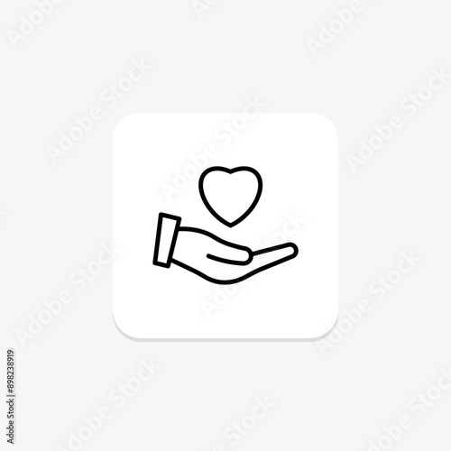 Self Compassion line icon , vector, pixel perfect, illustrator file