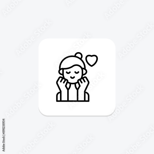 Self Love line icon , vector, pixel perfect, illustrator file