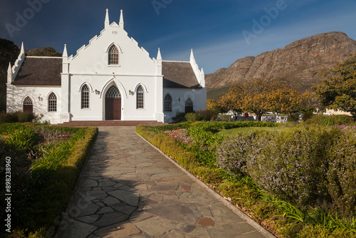 The white Dutch Reformed Church in Franschhoek photo