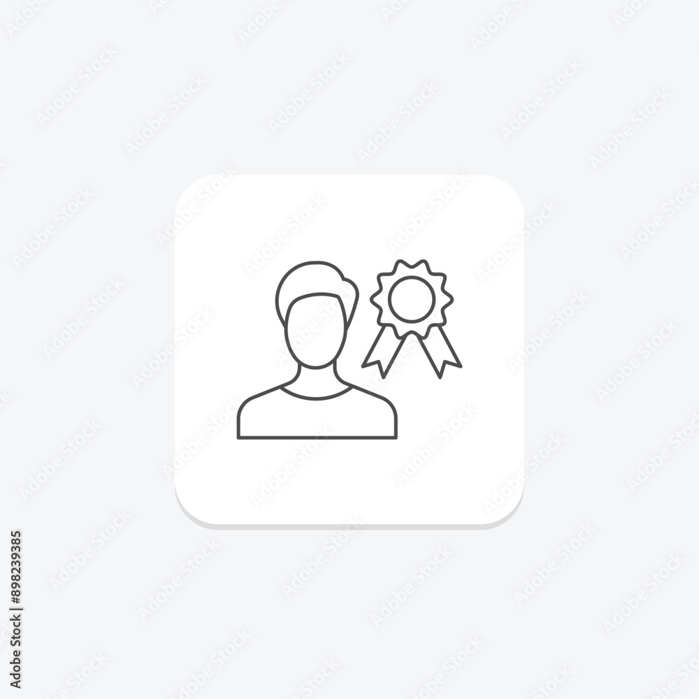 Self Reputation thinline icon , vector, pixel perfect, illustrator file