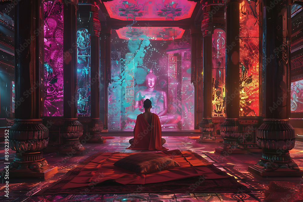An illustration representing the Shambhala Awakening System, a spiritual practice focusing on enlightenment, inner peace, and personal growth. The scene depicts serene imagery An illustration representing the Shambhala Awakening System, a spiritual practice focusing on enlightenment, inner peace, and personal growth. The scene depicts serene imagery