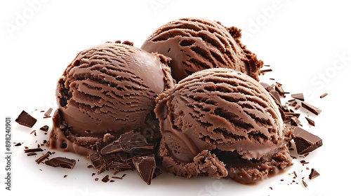Chocolate ice cream with chocolate shavings 
