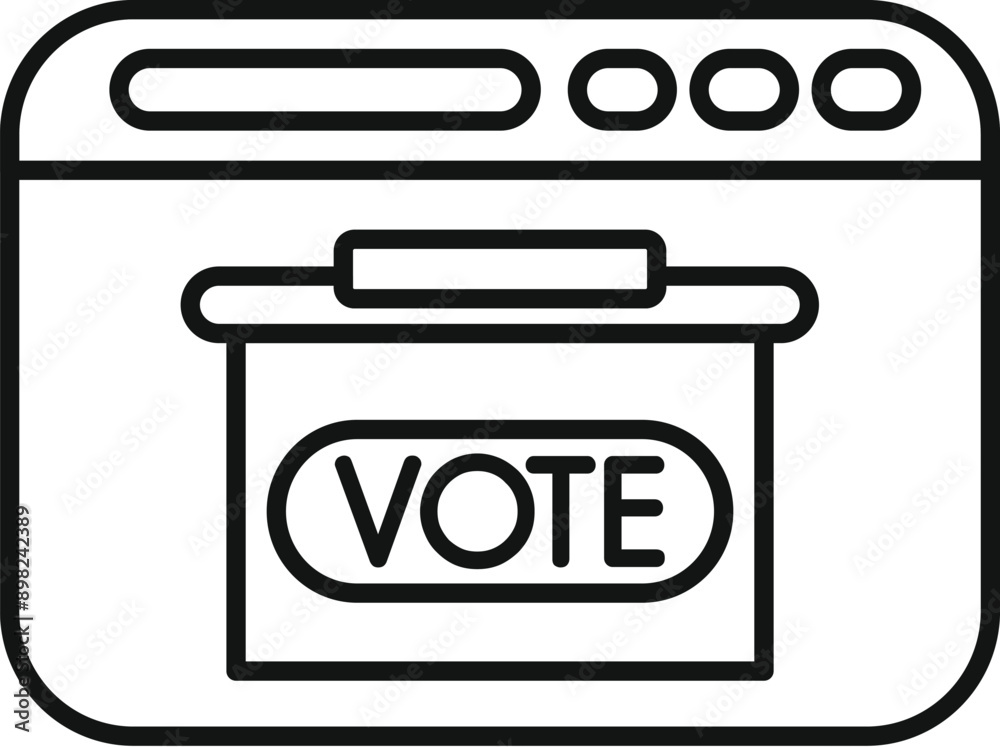 Online voting ballot box on website for internet election day Online voting ballot box on website for internet election day