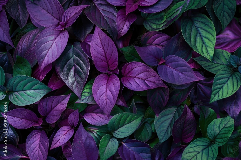 Purple and Green Leaves Close Up Purple and Green Leaves Close Up