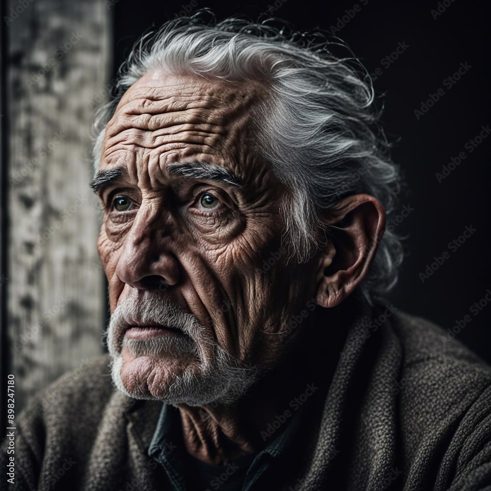 An elderly man with gray hair and a beard An elderly man with gray hair and a beard