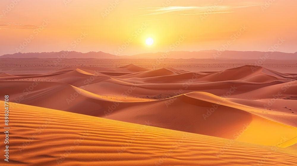 Sand dunes in the Sahara Desert at dramatic sunrise Sand dunes in the Sahara Desert at dramatic sunrise