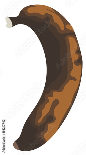 Single Banana Overripe Stage Illustration