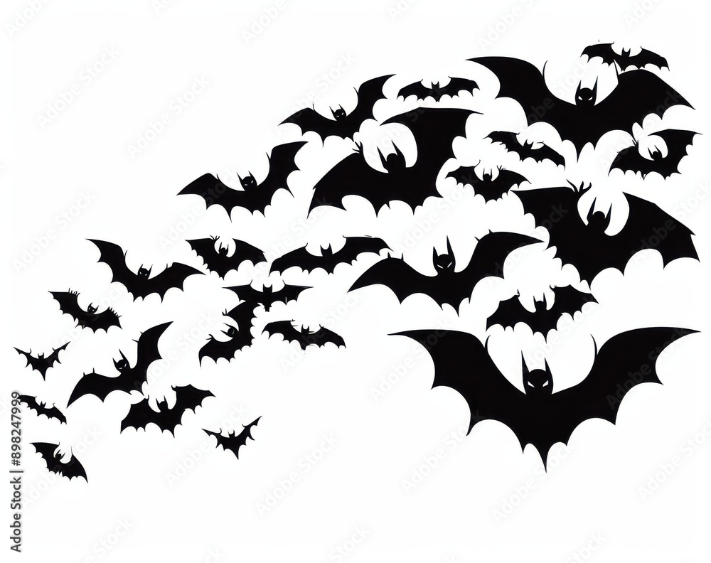 Swarm of Bats Silhouette Swarm of Bats Silhouette