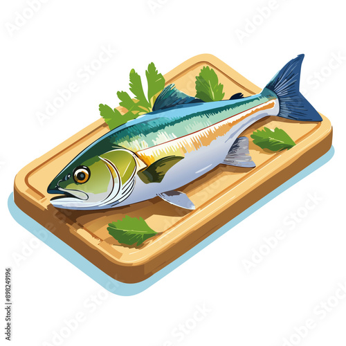 Fish on a chopping board 