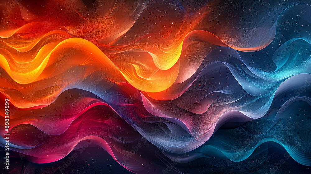 Obraz premium Immerse in the vibrant world of abstract art with these stunning graphics, showcasing dynamic waves of color and intricate patterns, perfect for adding a touch of creativity and energy to any project