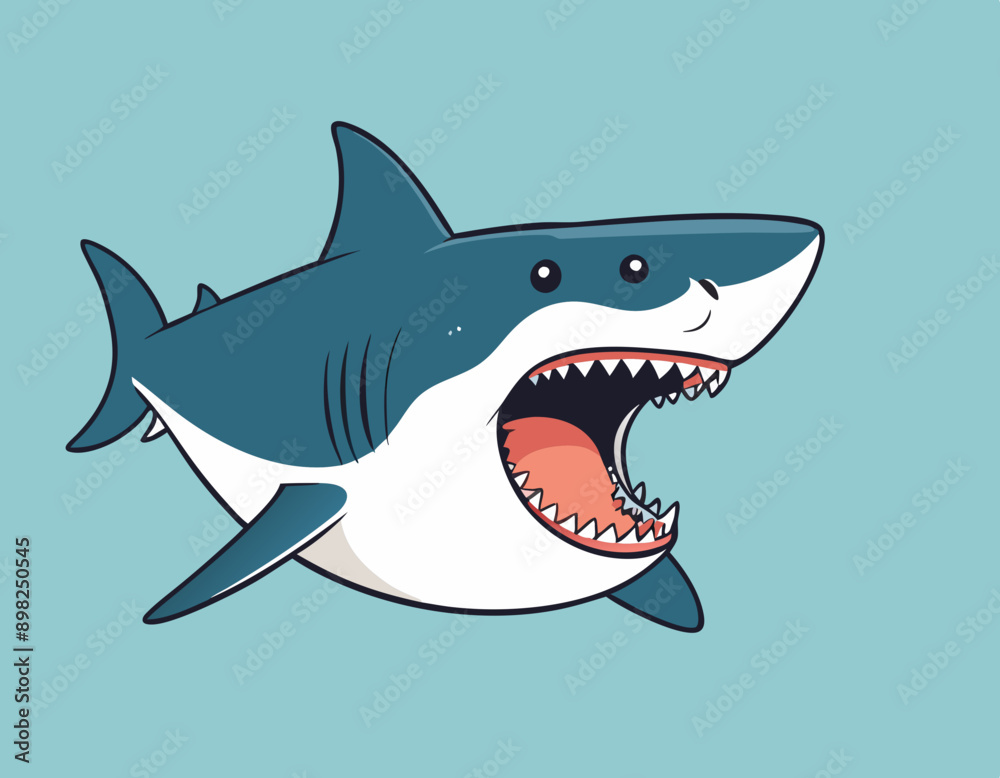 Cute shark cartoon on white background stock illustration Cute shark cartoon on white background stock illustration