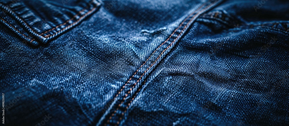 Naklejka premium Texture of classic blue jeans in a copy space image