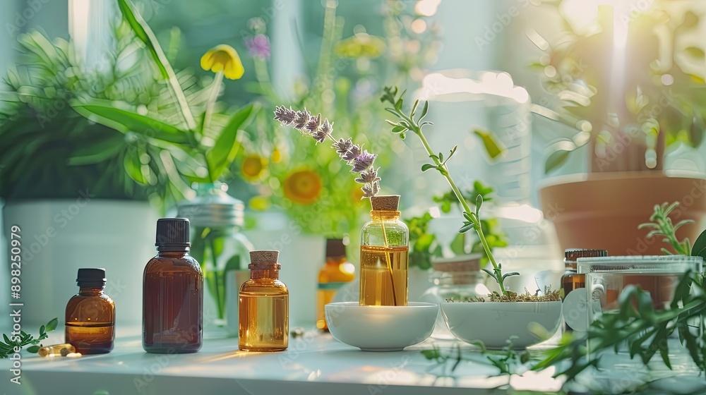 Medicinal herbs and alternative medicine. Selective focus. Medicinal herbs and alternative medicine. Selective focus.