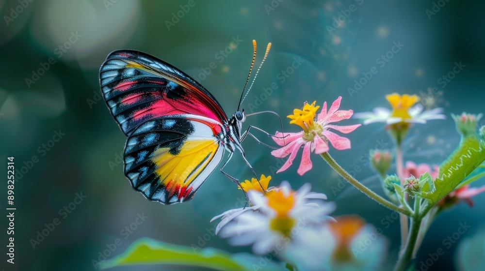 Fototapeta premium Colorful Butterfly on Flower.